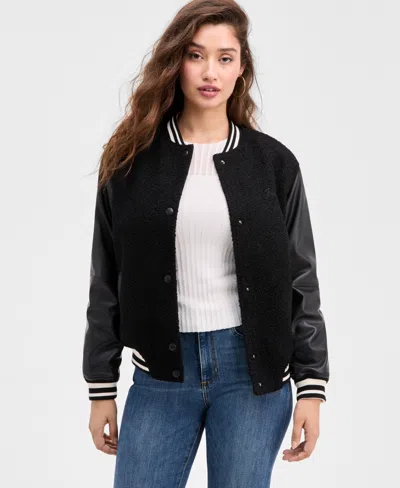 Guess Women's Danielle Collegiate Bomber Jacket In Black