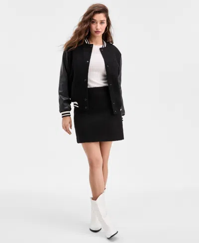 Guess Women's Danielle Collegiate Bomber Jacket In Black