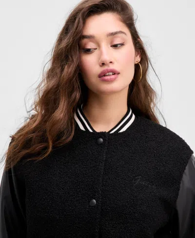 Guess Women's Danielle Collegiate Bomber Jacket In Black