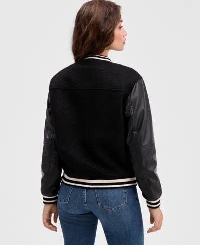 Guess Women's Danielle Collegiate Bomber Jacket In Black