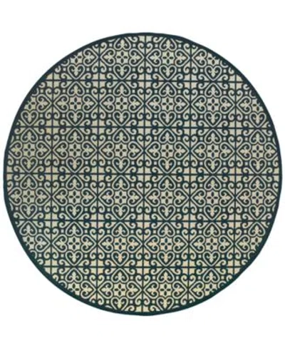 Oriental Weavers Marina 5927b Ivory Navy Indoor Outdoor Rug In Blue