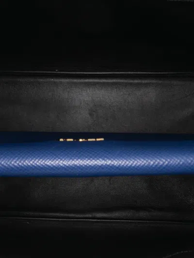 Pre-owned Prada 2010-2025 Large Saffiano Cuir Double Satchel In Blue