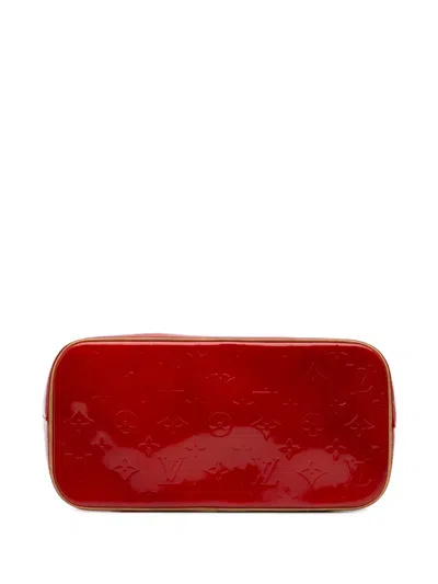 Pre-owned Louis Vuitton 2000 Monogram Vernis Houston Tote Bag In Red