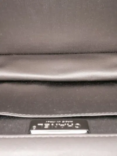 Pre-owned Chanel 2016-2017 Small Lambskin Chocolate Bar Cc Piercing Studded Chain Flap Crossbody Bag In Gray