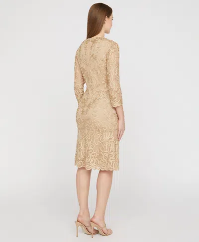 Js Collections Women's Square Neck Soutache Dress In Gold