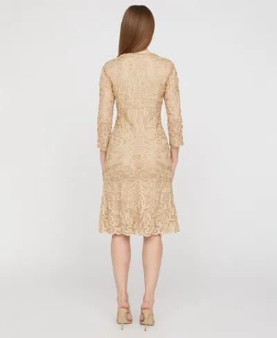 Js Collections Women's Square Neck Soutache Dress In Gold