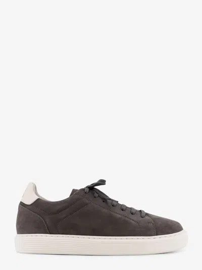 Brunello Cucinelli Low-top Suede Sneakers In Gray
