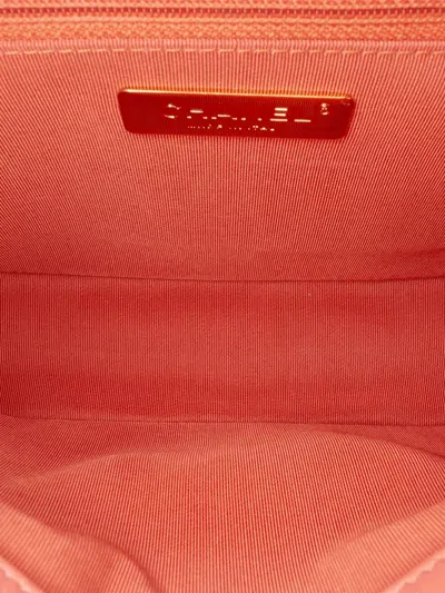 Pre-owned Chanel 2019 Quilted Lambskin Chain Infinity Top Handle Bag Satchel In Pink