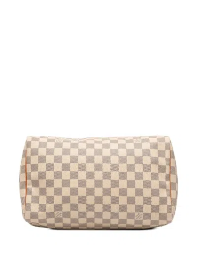 Pre-owned Louis Vuitton 2017 Damier Azur Speedy 30 Boston Bag In White