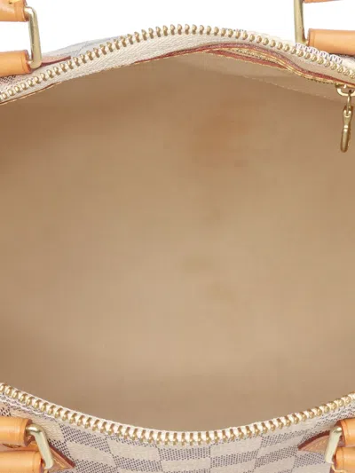 Pre-owned Louis Vuitton 2017 Damier Azur Speedy 30 Boston Bag In White