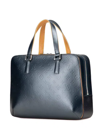 Pre-owned Louis Vuitton 2002 Monogram Mat Malden Handbag In Blue