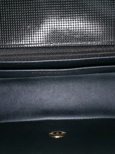 Pre-owned Chanel 2015-2016 Mini Rectangular Classic Calfskin Pixel Effect Single Flap Crossbody Bag In Black