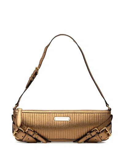 Pre-owned Burberry 2000-2017 Metallic Leather Parmoor Shoulder Bag In Gold