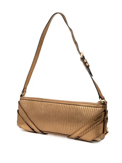 Pre-owned Burberry 2000-2017 Metallic Leather Parmoor Shoulder Bag In Gold