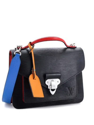 Pre-owned Louis Vuitton Neo Monceau Handbag Epi Leather Satchel In Black