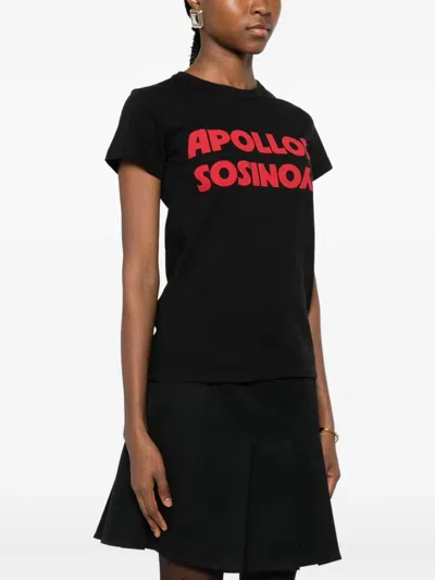 Valentino Apollon Dionysos Graphic Print Crew Neck T-shirt In Black