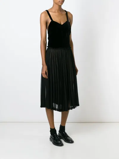 Comme Des Garçons Sheer Pleated Dress In Black