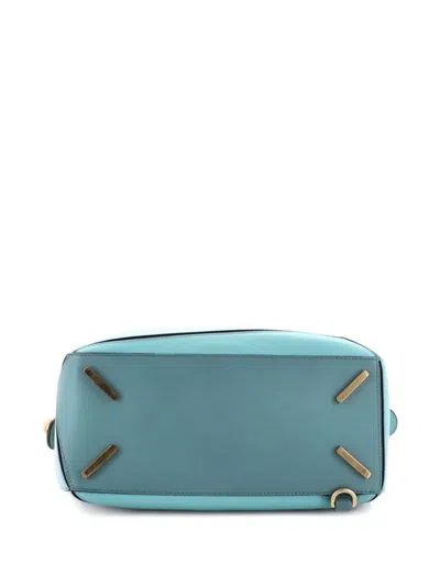 Pre-owned Loewe Puzzle Bag Leather Medium Shoulder Bag In Blue