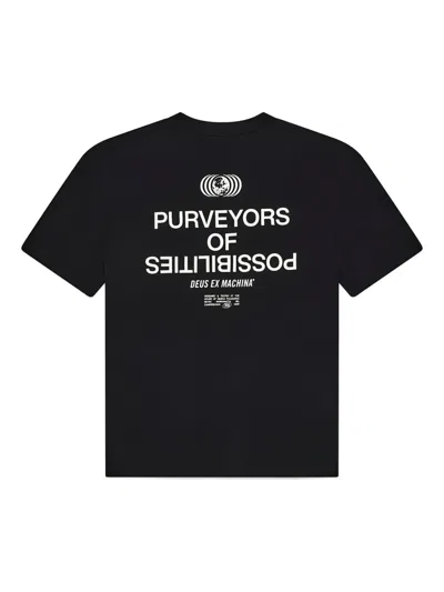 Deus Ex Machina Axis Logo-print Cotton T-shirt In Black