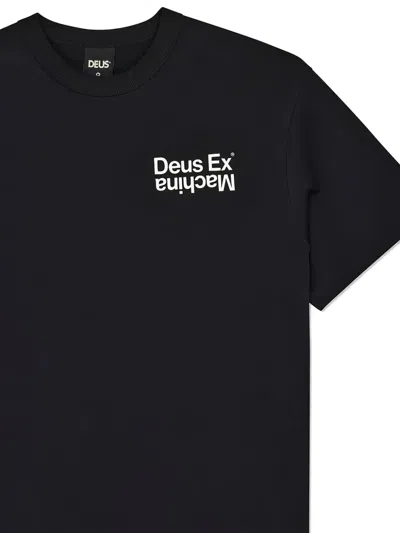 Deus Ex Machina Axis Logo-print Cotton T-shirt In Black