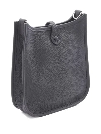 Pre-owned Hermes 2025 Evelyn Tpm Perforated-logo Shoulder Bag In Black