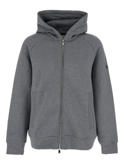 Tatras Baccaro Grey Sweatshirt With Hood And Logo Patch On The Sleeve In Cotton Man In Gray