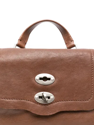 Zanellato Structured Shoulder Bag Top Handle Design In Brown