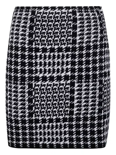 Twinset Black And White Viscose Skirt In Multi
