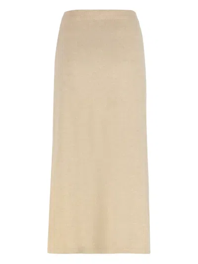 Fabiana Filippi Gonna Midi In Knitwear In Neutral