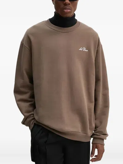 Les Deux Logo-embroidered Sweatshirt In Brown