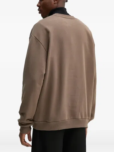 Les Deux Logo-embroidered Sweatshirt In Brown