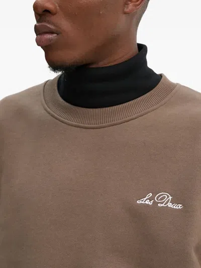 Les Deux Logo-embroidered Sweatshirt In Brown