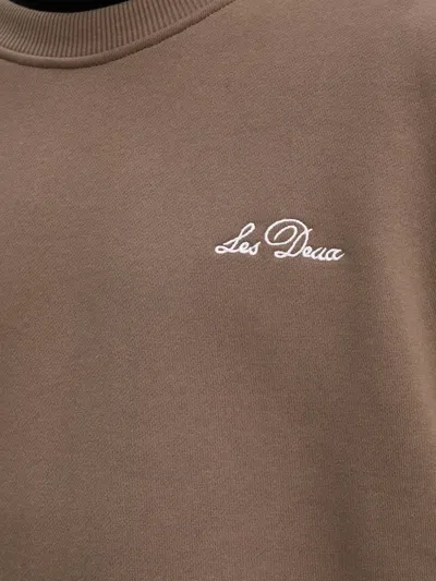 Les Deux Logo-embroidered Sweatshirt In Brown