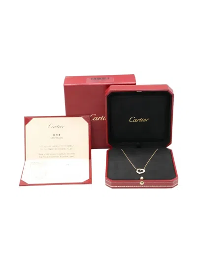 Pre-owned Cartier 2010s 18k Gold Trinity Heart Diamond Necklace