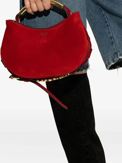 Moschino Handle Me Rounded Shoulder Bag In Brown