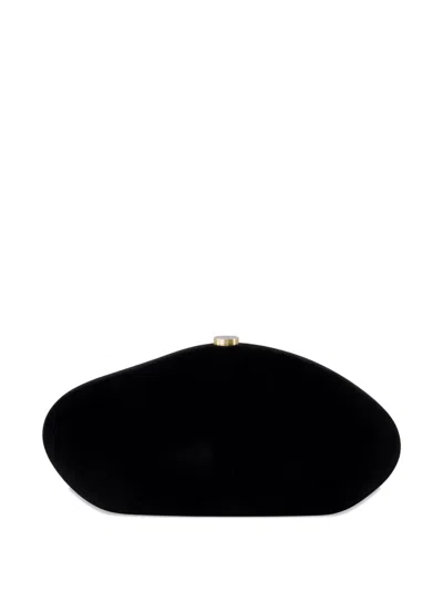 Cult Gaia Caldera Velvety Sculptural Clutch Bag In Black