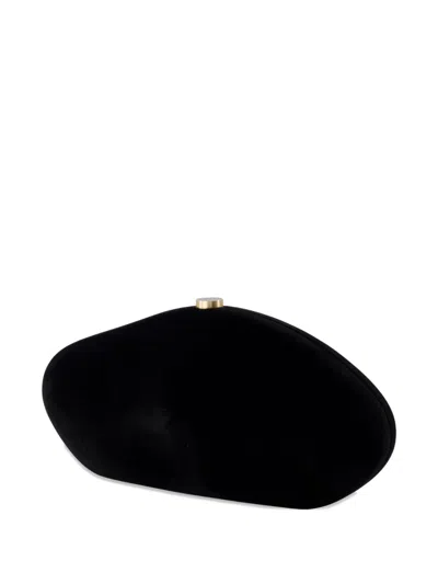 Cult Gaia Caldera Velvety Sculptural Clutch Bag In Black