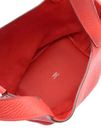 Pre-owned Hermes 2014 Lock Pm Handbag In Red