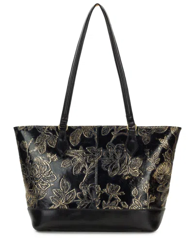 Patricia Nash Meka Bark Leaves Textured Tote Bag In Black