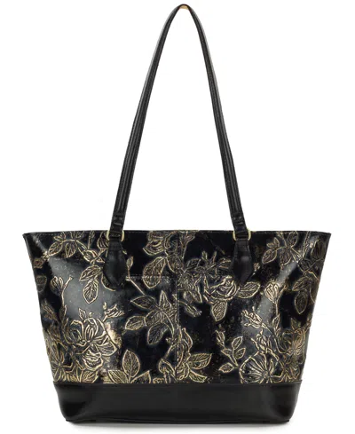 Patricia Nash Meka Bark Leaves Textured Tote Bag In Black