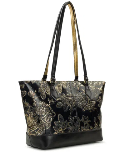 Patricia Nash Meka Bark Leaves Textured Tote Bag In Black
