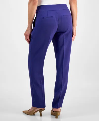 Kasper Women's Stretch Crepe Slim Leg Pant, Regular & Petite Sizes In Purple