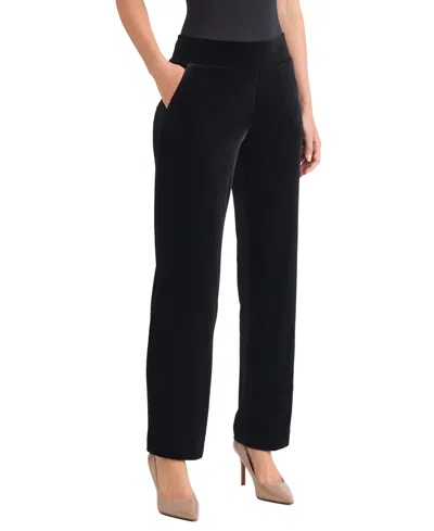 Jones New York Pull-on Straight Leg Pants In Black