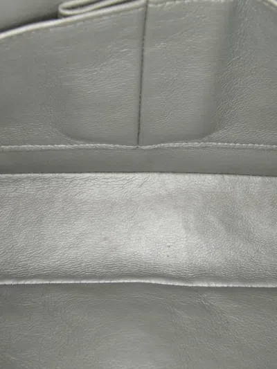 Pre-owned Chanel 2011 Medium Classic Iridescent Calfskin Double Flap Shoulder Bag In Silver