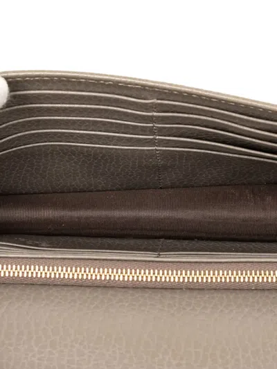 Pre-owned Gucci 2000-2015 Interlocking G Dollar Calfskin Wallet On Chain Crossbody Bag In Gray
