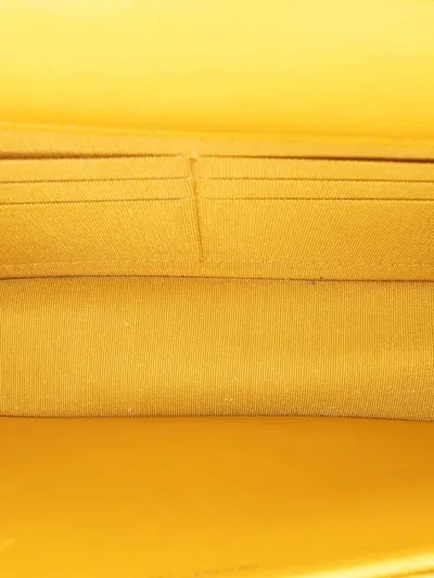 Pre-owned Chanel 2019 Quilted Lambskin Boy Wallet On Chain Crossbody Bag In Yellow