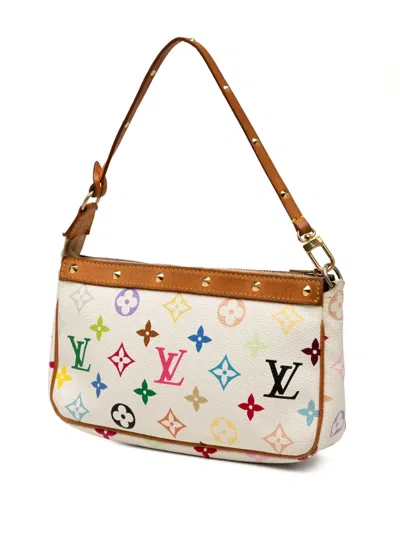 Pre-owned Louis Vuitton 2008 Monogram Multicolore Pochette Accessoires Shoulder Bag In White