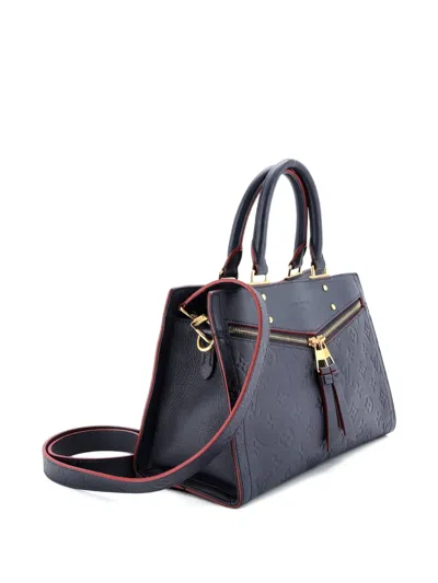 Pre-owned Louis Vuitton Sully Monogram Empreinte Leather Pm Tote Bag In Blue