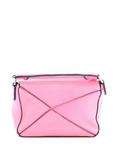 Pre-owned Loewe Puzzle Bag Leather Mini Crossbody Bag In Pink