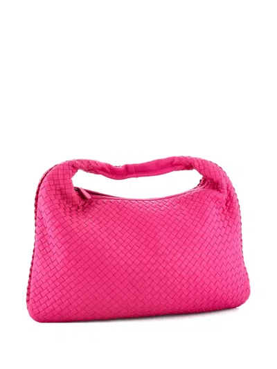 Pre-owned Bottega Veneta Veneta Intrecciato Nappa Large Hobo Bag In Pink